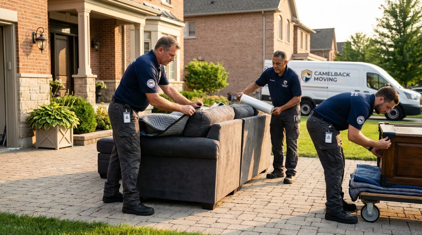Large estate moving crew wrapping furniture in Pierson, FL